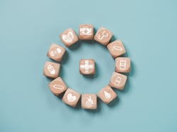 Beads showing different health care symbols Beads showing different health care symbols