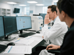 A research team analyzing data during a public health crisis A research team analyzing data during a public health crisis